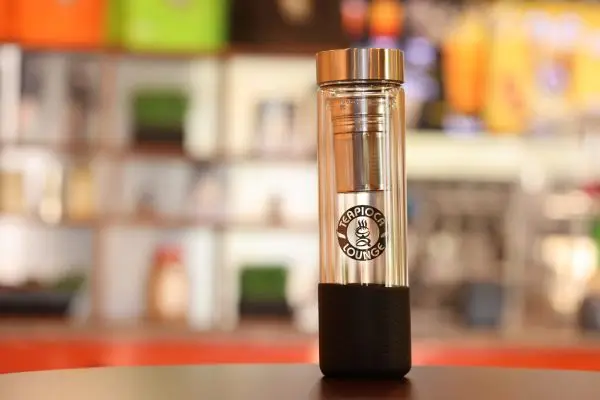 Double Wall Glass Bottle with Sleeve- Black