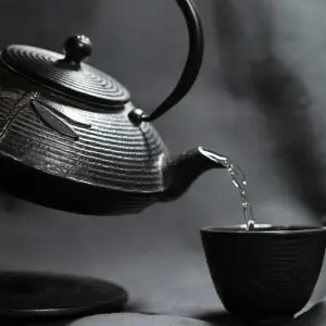 Cast Iron Tea Set Mocha/ Dots Black without Trivet