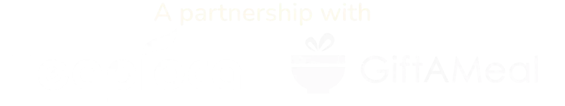 The official logos for GiftAMeal and Teapioca Lounge displayed side-by-side.